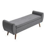 Extra Large Linen Storage Bench – Upholstered Ottoman Seat With Hidden Compartment, 151cm Wide Hallway Or Bedroom Bench | Grey