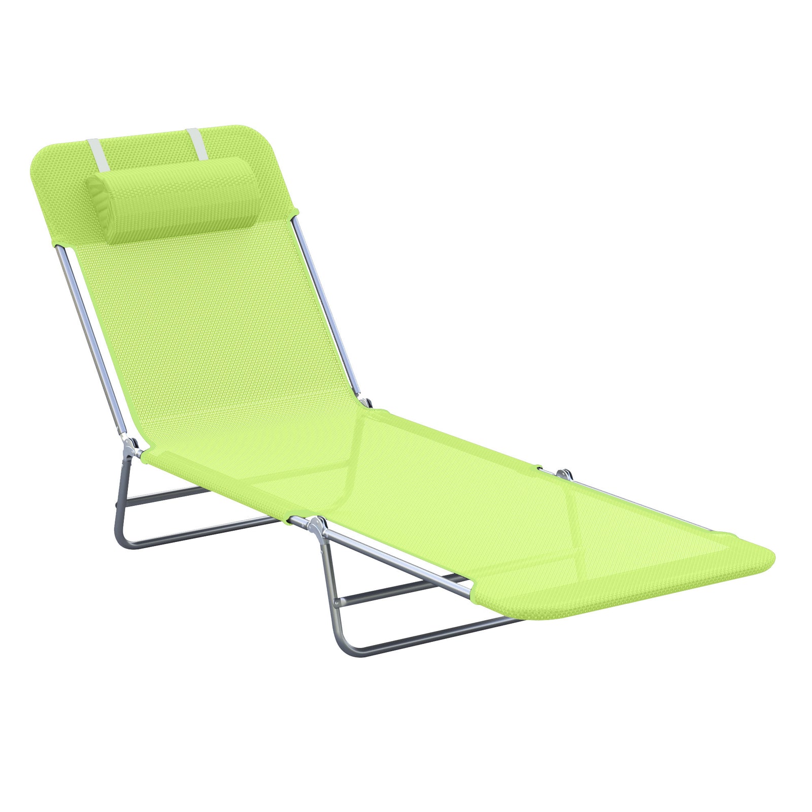 Sun Bed Chair Lounger W/ Adjustable Back | Green