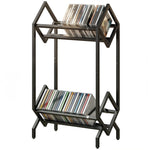 HOMCOM 50 Cd Storage Rack, 2-tier Metal Display Rack For Cds, Dvds, Black