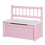 2 In 1 Wooden Toy Box, Seat Bench Storage Chest W/ Pneumatic Rod | Pink