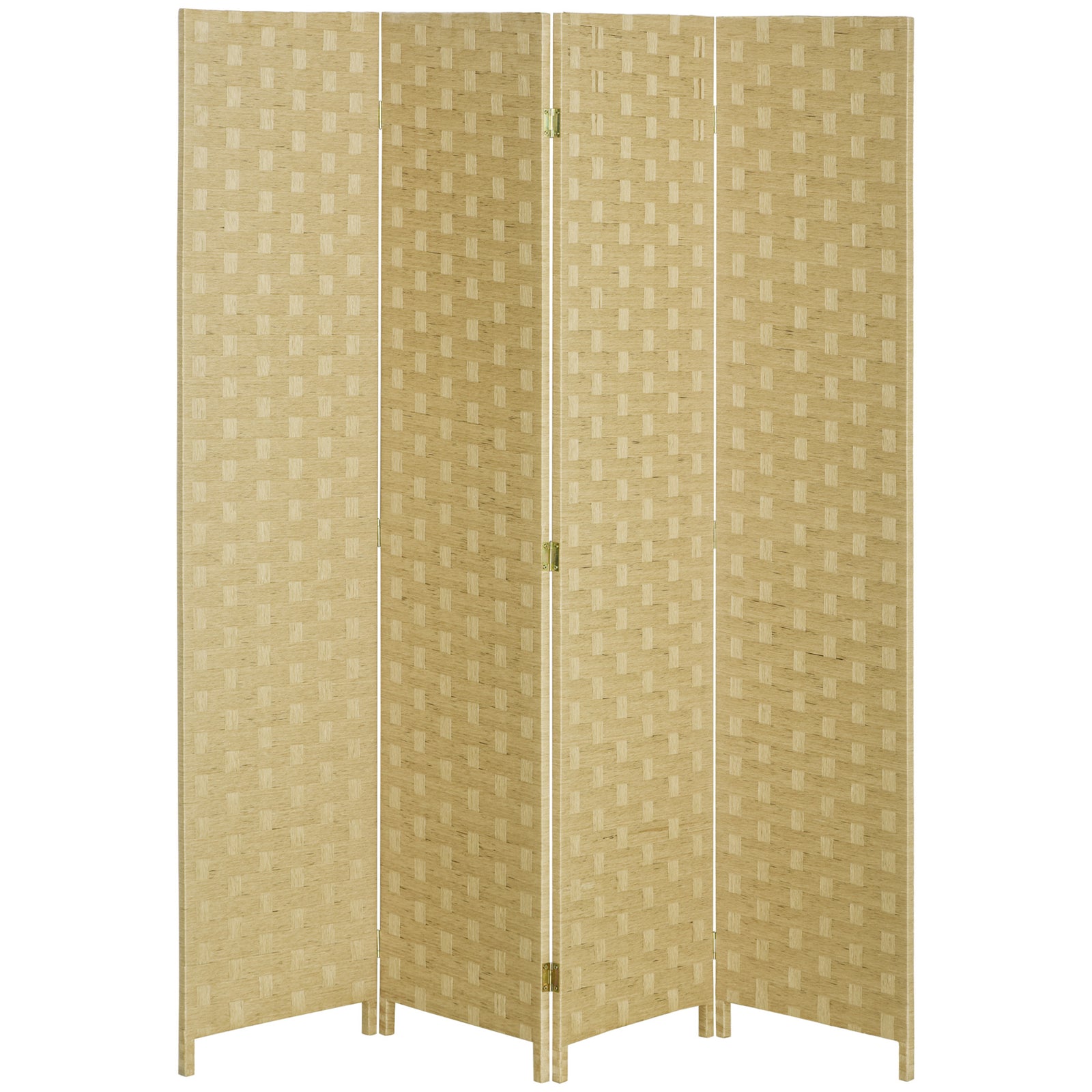 4 Panel Folding Room Dividers For Wall Privacy Screen Panels | One Size | Brown