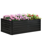 Galvanised Steel Outdoor Raised Bed W/ Reinforced Rods | Black