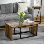 2 Pieces Industrial Coffee Table Set