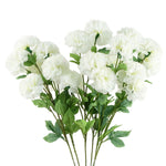 6 X 70cm White Artificial Carnation Stem - 24 Flowers