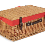 Wicker 55cm Buff Empty Picnic Basket Unlined | Red
