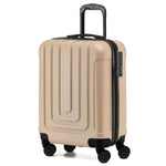 55x40x20cm Lightweight Luggage Overhead Cabin Hard Shell Cabin Suitcase 60+ Airlines Approved - Carry On Case - 4 Wheels | Cabin | Champagne