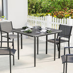 Garden Dining Table, Outdoor Table With Umbrella Hole | Dark Grey