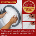 Electric Blanket Fully  Fitted Sherpa  Fleece Heated Bed Underblanket 3 Heat Settings | Single | White
