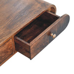 Wall Mounted California Walnut Console Table, 2 Drawers, Dark Brown