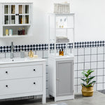 Bathroom Tall Storage Cabinet Organizer Tower W/ Door