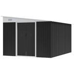 11.3x9.2ft Lean-to Metal Shed, Black