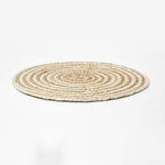 Natural & Cream Spiral Jute Handwoven Round Placemats Set Of 4