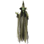 Voice Activated Halloween Animatronics Hanging Witch | Green