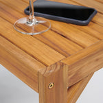 C-shaped Wooden Outdoor Side Table