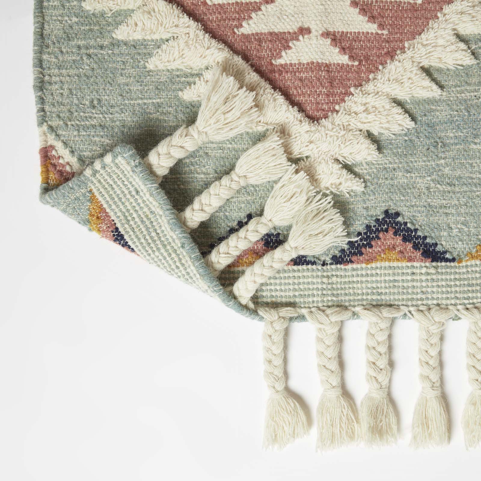 Tenali Blue Kilim Wool Rug | 200cm | Blue