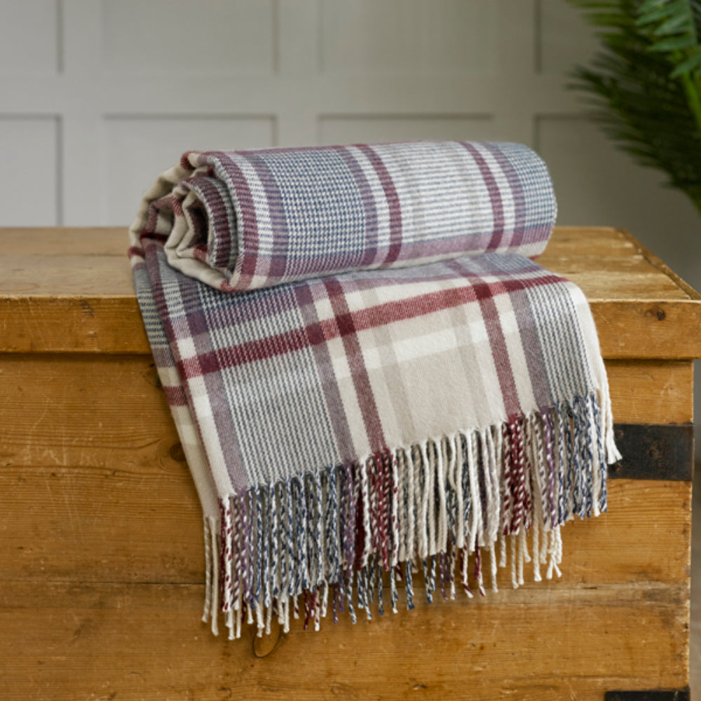 Malvern Tartan Faux Cashmere Large Throw | Gray
