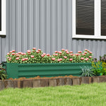 Galvanised Raised Garden Bed, 180x90x30cm | Green