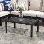 Outdoor Coffee Table Rectangle Patio Table W/ Steel Tabletop