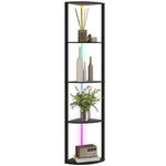 Rgb Led Floor Lamp With Shelves And Remote Control For Living Room | Black
