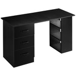 120cm Computer Desk Pc Table Workstation W/ 3 Shelf & Drawer | Jet Black