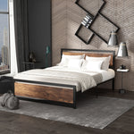 Single/double/king Metal Bed Frame With Headboard Footboard | King | Brown