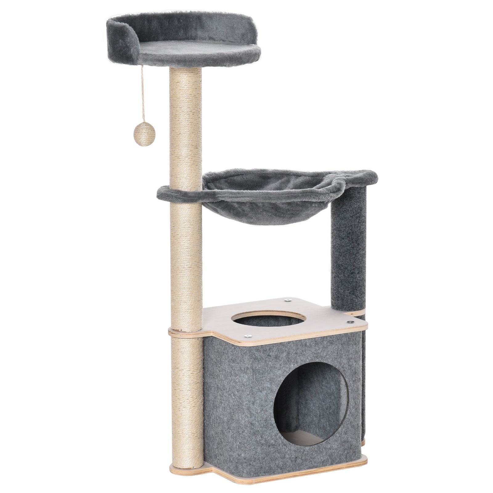 Cat Tree Tower Climbing  Activity Center With Sisal Scratching Post, Grey