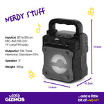 Wicked Gizmos Karaoke Speaker Portable Bluetooth With Led Disco Lights And Mic
