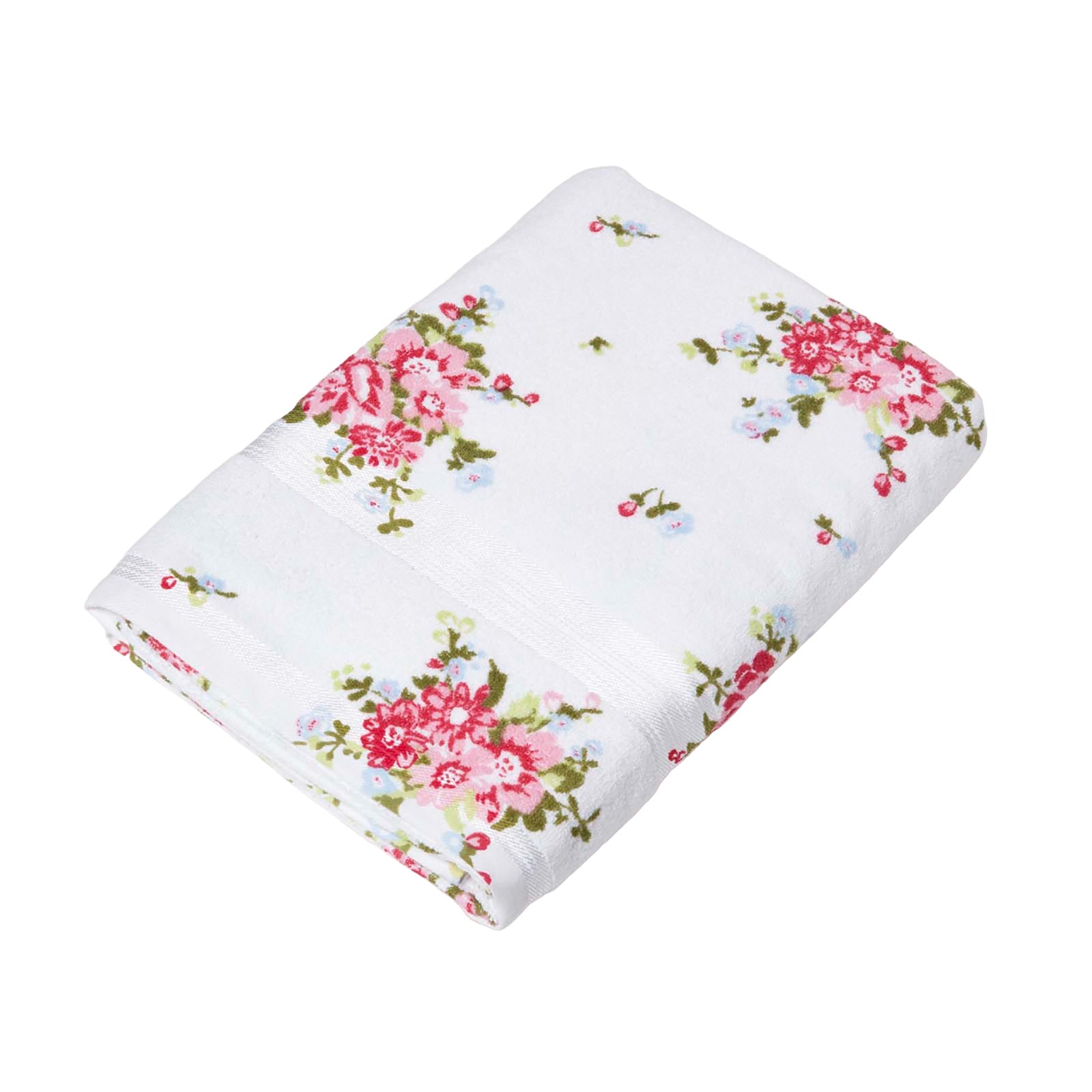 Floral Printed 100% Cotton Towel | Bath Sheet | White