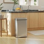 Kitchen Bin With Fingerprint-proof Stainless Steel, Silver Tone | 60l | Silver