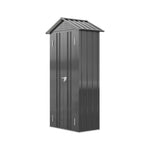 Metal Garden Storage Cabinet 2.7×1.9 Ft Apex Roof Shed With Adjustable 2 Shelves &  Lockable Double Doors | Grey