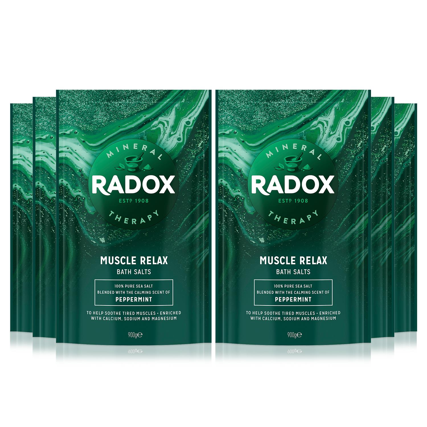 Bath Salts Muscle Relax Bath Therapy, Peppermint, 6 Packs Of 900gm | 6 | Green