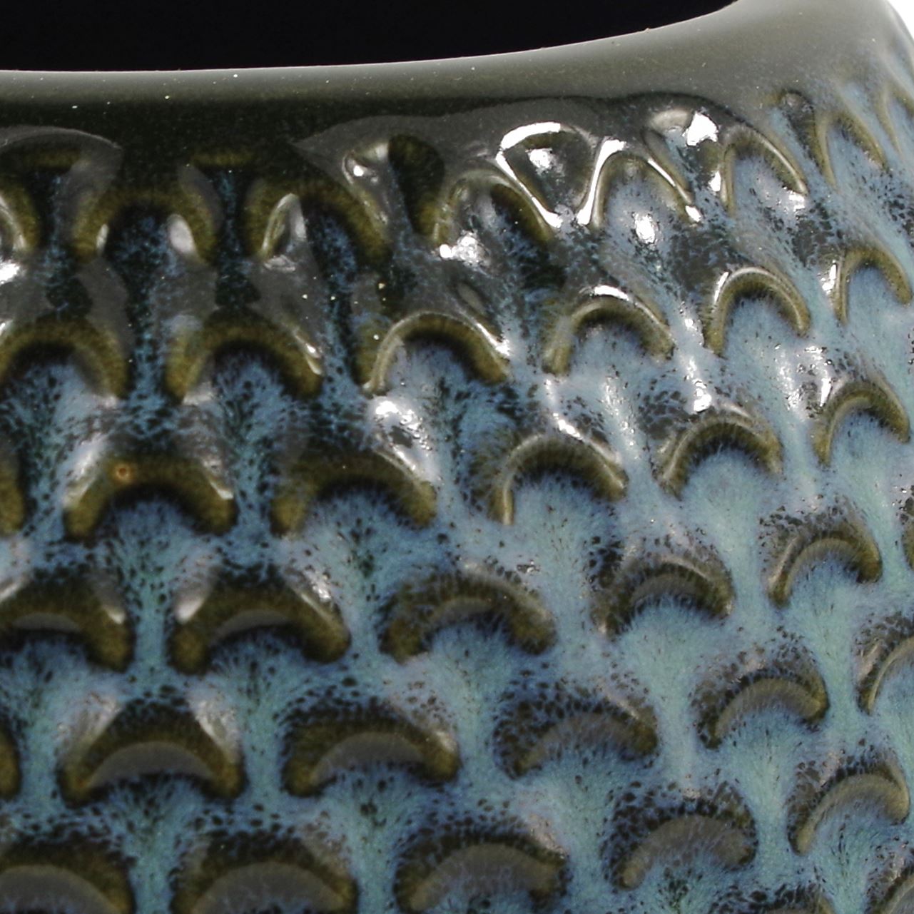 Blue Ceramic Plant Pot 15 X 15 X 12.5cm