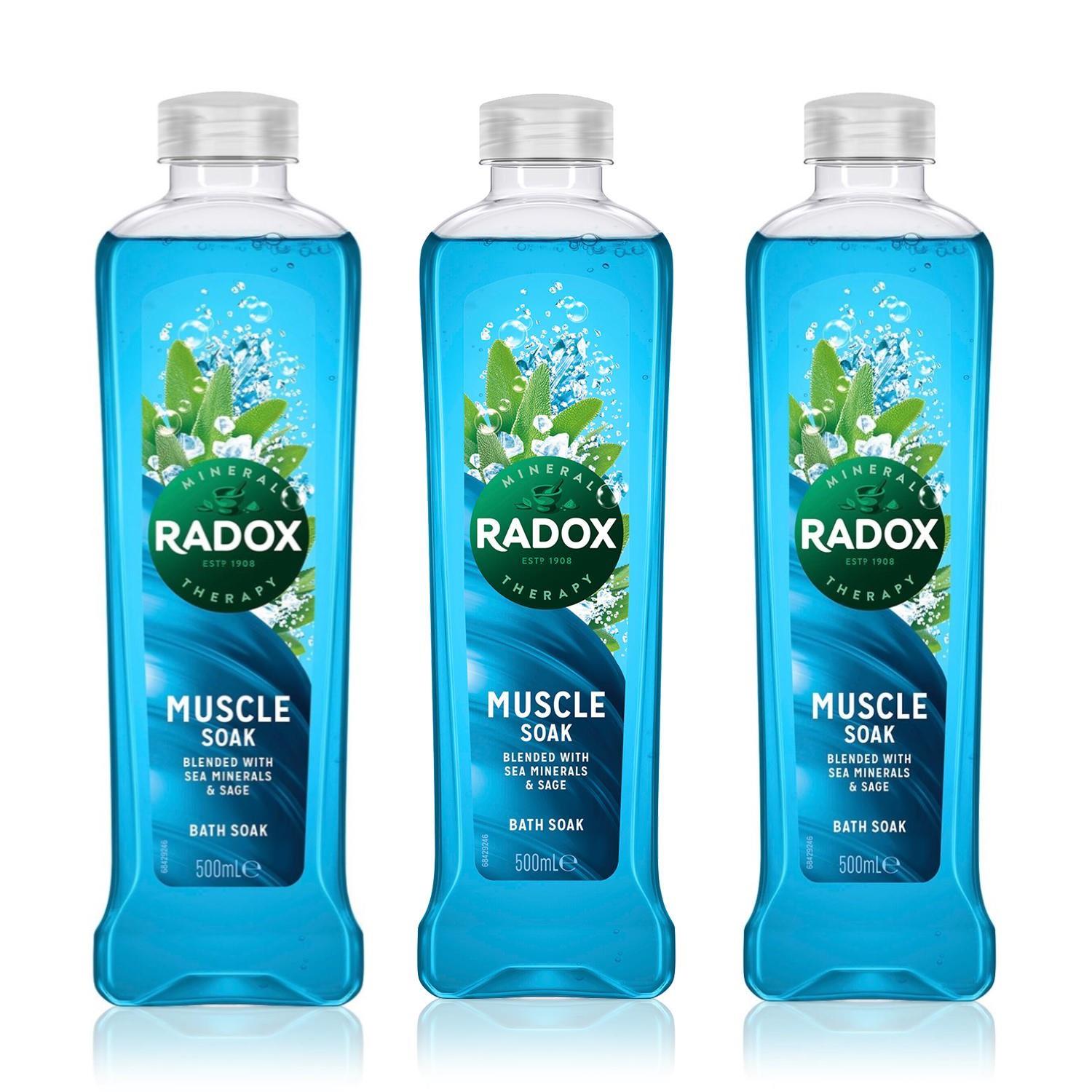 Bath Soak Muscle Soak 500ml, 3 Pack | 3 | Blue