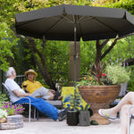 2.7m Patio Umbrella With Crank Garden Parasol | Black