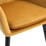Modern Upholstered Fabric Bucket Seat Dining Room Armchairs | Yellow