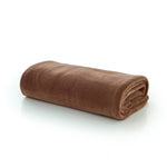 Snuggle Touch Solid Colour Fleece Throw – 140x180cm – Super Soft Plain Blanket | 140cm x 180cm | Umber