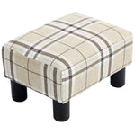 Chic Linen Fabric Foot Stool Ottoman Cube With Legs | Multi Colour