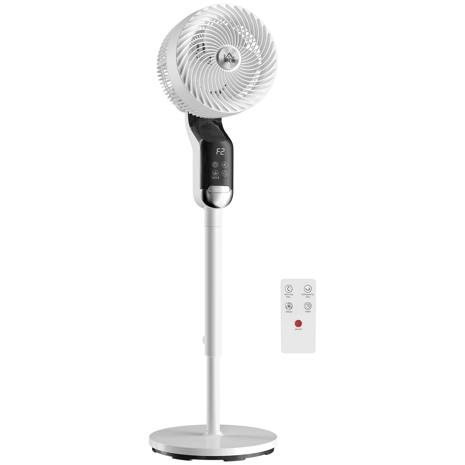 20 Db Standing Fan For Bedroom, Pedestal Fan With Oscillating | White