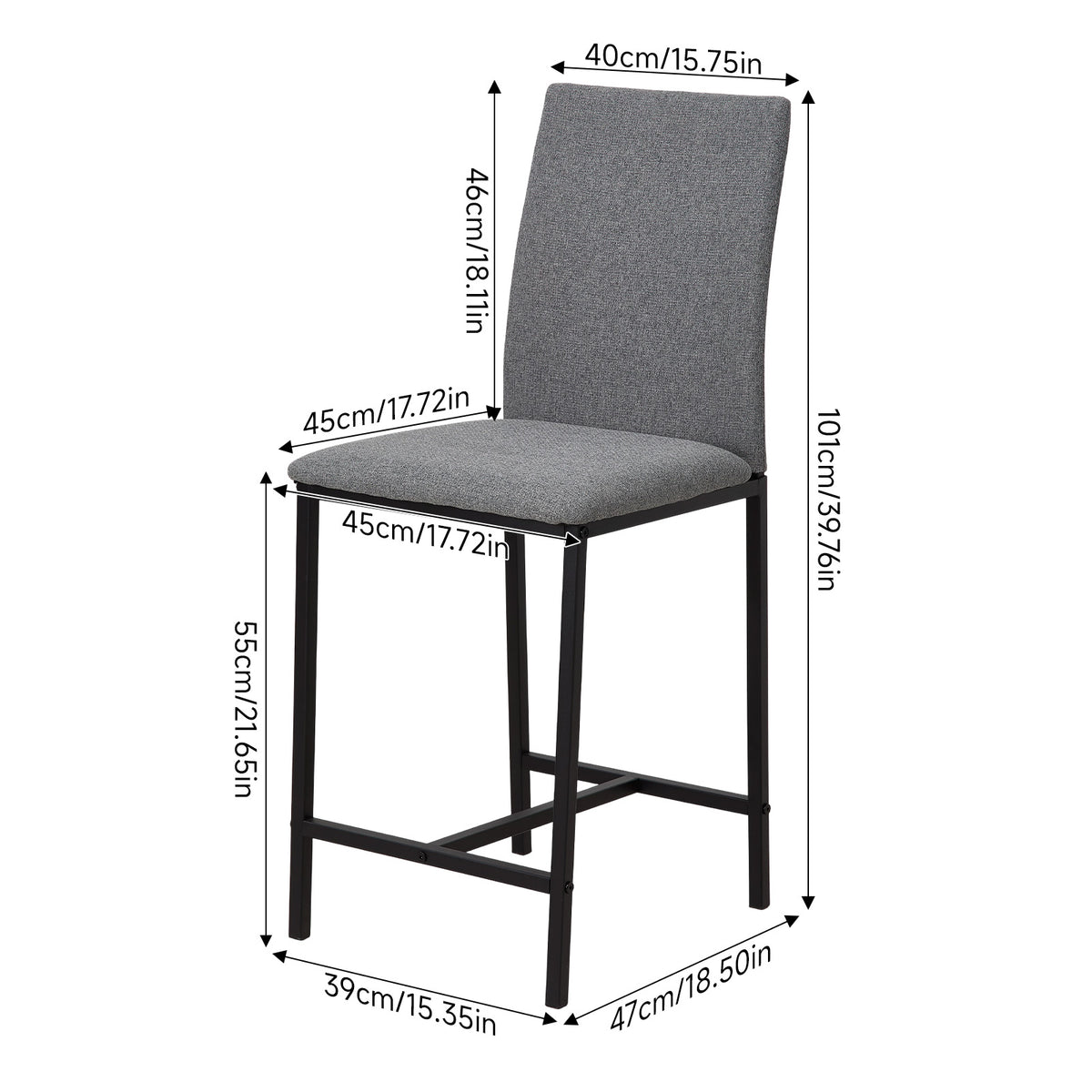 Set Of 4 Upholstered Bar Stools