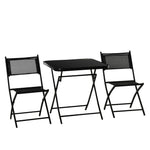 3pcs Garden Bistro Set Folding Table 2 Chairs