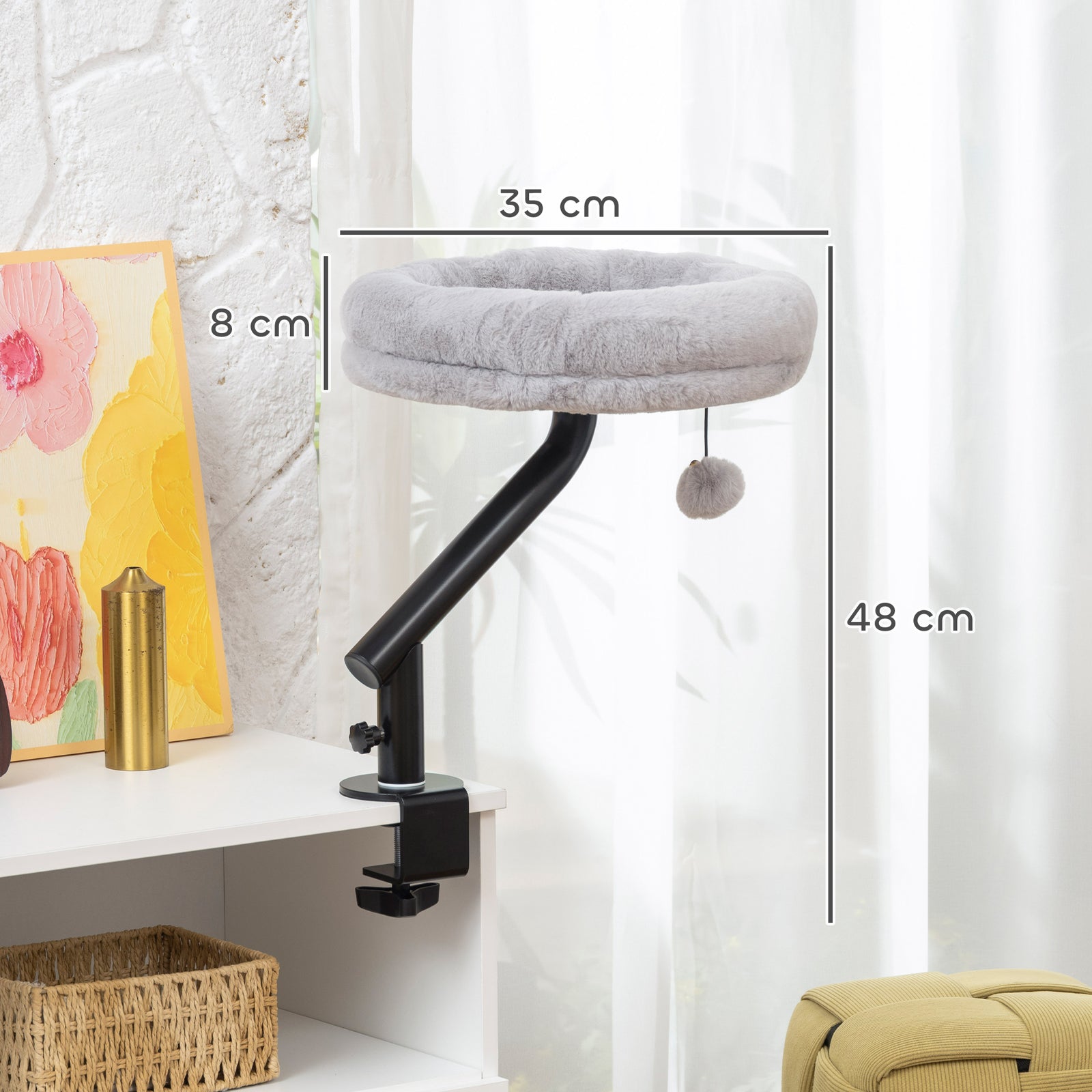 Cat Bed For Desk, 360° Rotatable Adjustable Cat Nest Hammock