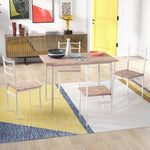 5 Piece Dining Table And Chairs Set, Space Saving Table | White