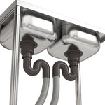 71cm W X 39cm D X 80cm H Two Compartment Stainless Steel Sink With Shelf