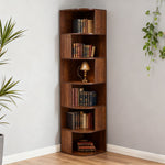6-tier Wooden Corner Storage Shelf | Walnut
