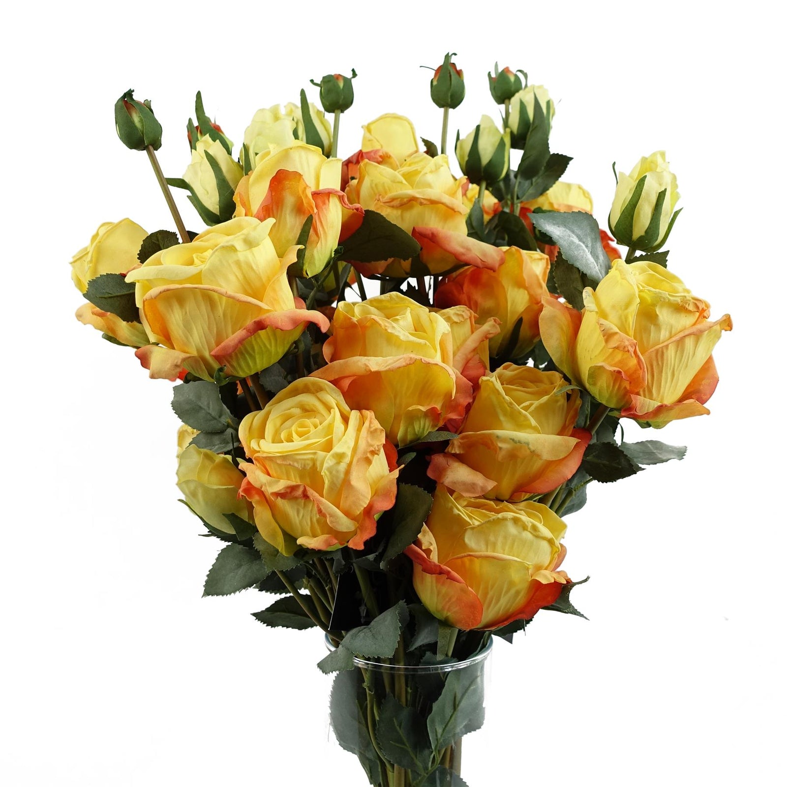 6 X 60cm Yellow Rose Artificial Flower Sprays 24 Flowers 18 Buds