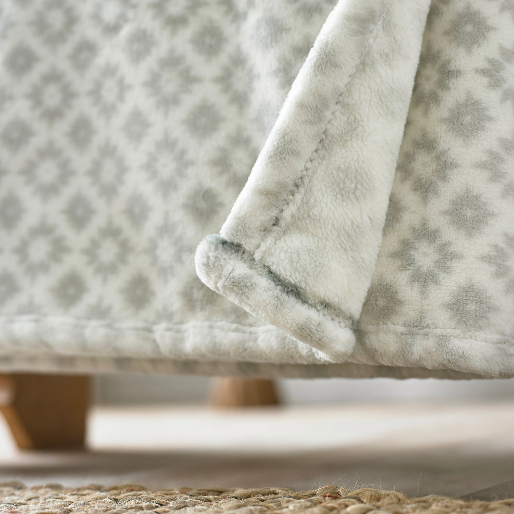 Harlington Printed Heavyweight Supersoft Fleece Throw | 150cm x 180cm | Gray