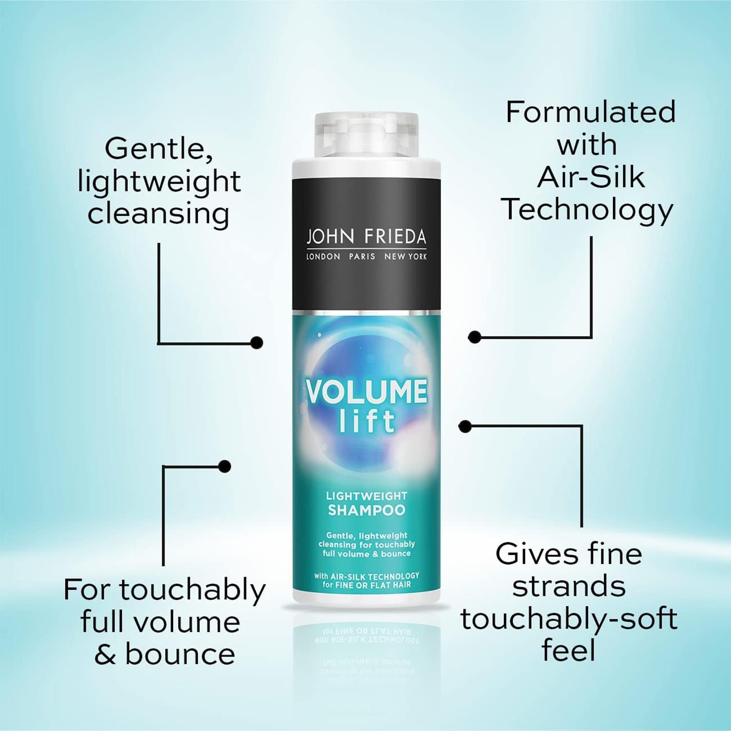 John Frieda Luxurious Volume Lift Lightweight 2x Shampoo & 2x Conditioner, 500ml