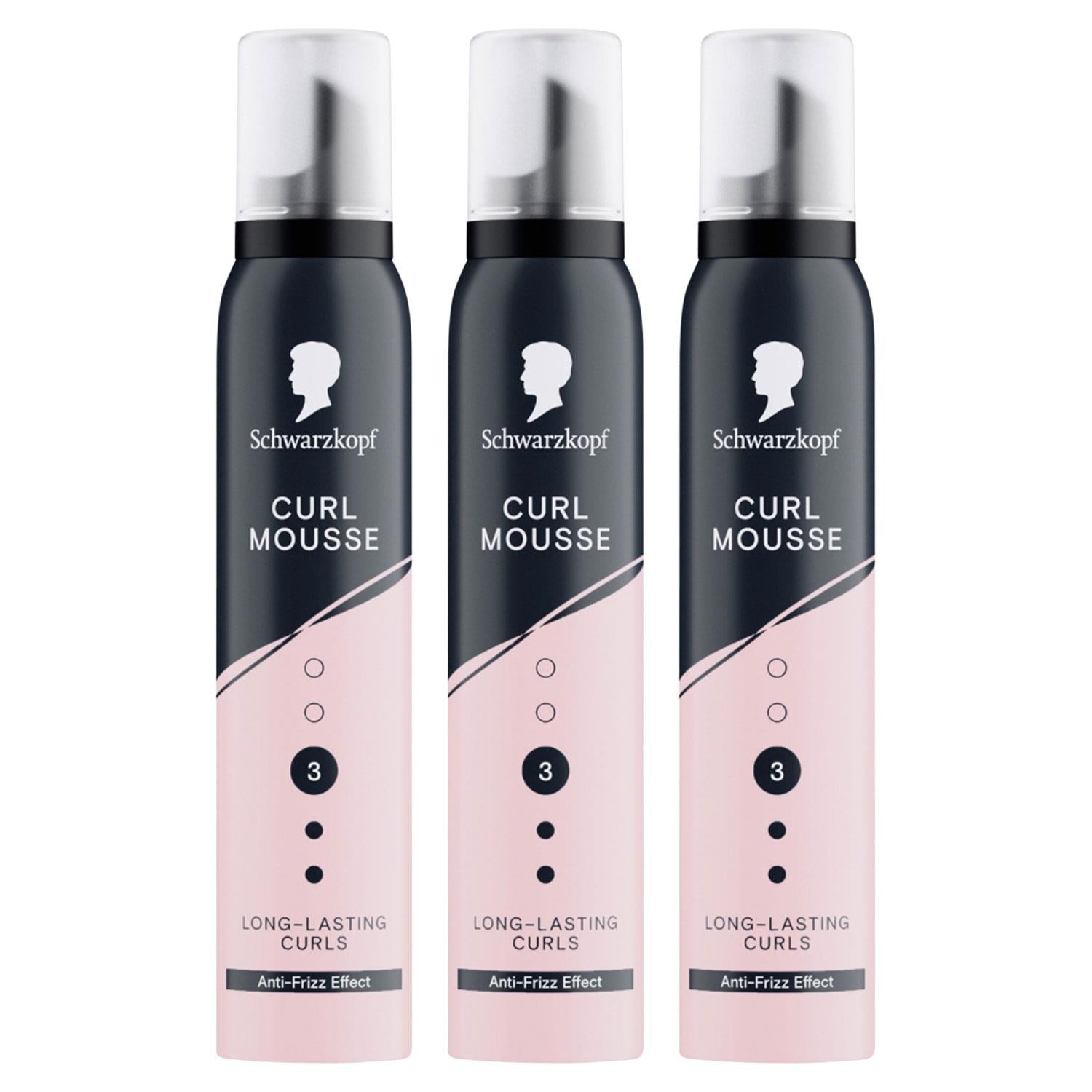 Mousse Curl Hl3 200ml Strong Hold Foam For Curly Hair, 3 Pack