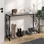 Vintage Sofa Table, Metal Frame Console Table For Hallway
