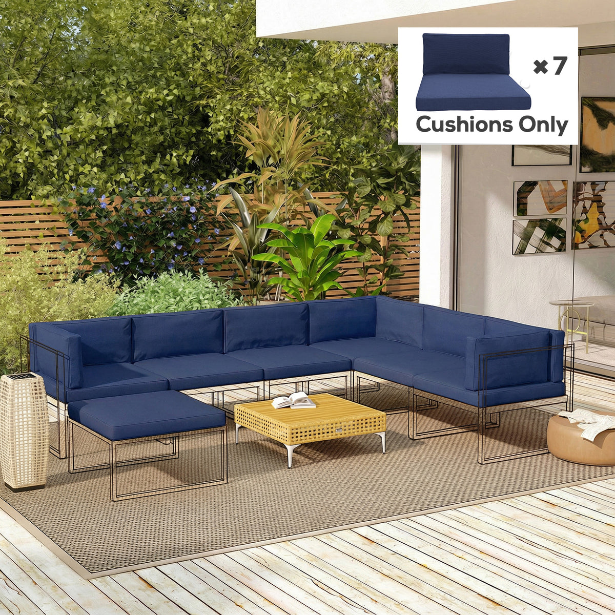 Outsunny Replacement Cushions For Outdoor Furniture Garden Seat Cushion Pad